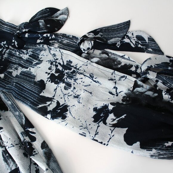 Alberto Makali on-off the shoulders blouse top size M split with ties sleeves - Picture 7 of 10